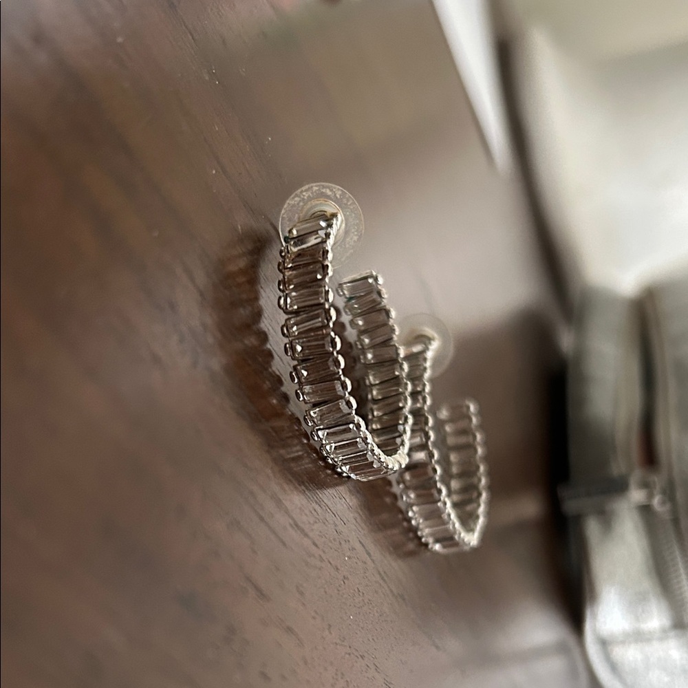 Melissa Lovy Baby Serena Hoops, Silver Hoop Earrings - Picture 2 of 4